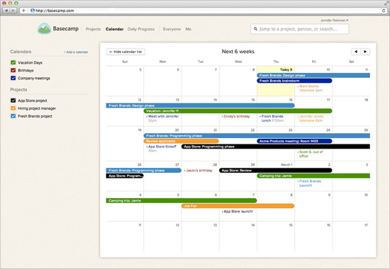 Basecamp Calendar